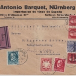 Bayern - 20 Pfg. Germania/Freistaat u.a., Eilbrief Nürnberg - Mainz 1920