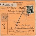 BRD - 20x7+10 Pfg. Bed.Deutsche u.a. Paketkarte Laer - Laichingen 1964