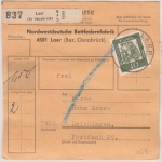 BRD - 20x7+10 Pfg. Bed.Deutsche u.a. Paketkarte Hilter - Luckau/DDR 1963