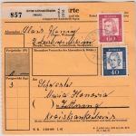 BRD - 40+60 Pfg. Bed. Deutsche Paketkarte Unterschneidheim - Tettnang 1962
