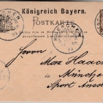 Bayern - München Sportausstellung 1899, SST/Ank.stpl. a. 3 Pfg. GA-Ortskarte