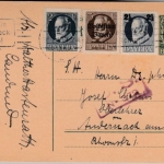 Bayern - 7 1/2 Pfg. Hupp GA-Karte+Zusatz, Würzburg - Andernach 1919 US-Zensur