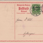 Bayern - 10 Pfg. Hupp GA-Karte/A-Teil + Zusatz Goslar - Erlangen 1920