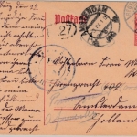 Bayern - 10 Pfg. Hupp/Volksstaat GA-Karte n. HOLLAND Regensburg 1919 n.
