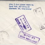 Berlin - 20+40 Pfg. Wohlfahrt/Aschenputtel m. Farbrand, Brief n. ISRAEL Rheydt
