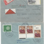 Berlin - Farbränder Randzudrucke, 7 Belege 60/70er-Jahre