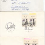 Berlin - Farbränder Randzudrucke, 7 Belege 60/70er-Jahre