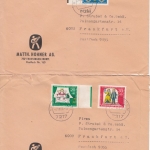 Berlin - Wofa 1965/67 Farbränder Randzudrucke, 11 Belege Einschreiben Luftpost..