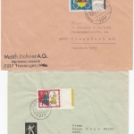 Berlin - Wofa 1965/67 Farbränder Randzudrucke, 11 Belege Einschreiben Luftpost..