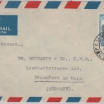 Zypern - 6 Pia. Moschee, Luftpostbrief Famagusta - FFM 1954