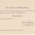 Bayern - München Absolvia Wilhelmina 1932, Einladungskarte Tanzkurs ca. 1930/35