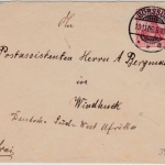 Deutsch-Südwestafrika - Börssum - Windhuk 1906, Incoming-Beleg ohne Inhalt