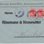 Deutsch-Südwestafrika Brit. Besetzung - Zensurbrief Swakopmund - Karibib 1916