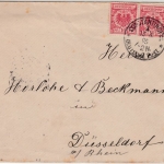 DP Türkei - 2x10 Pfg. Krone/Adler Mitläufer Brief Constantinopel 1895 n.