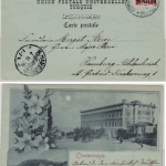 DP Türkei - 20 P. a. 10 Pfg. Krone/Adler, AK/Mondscheinlitho Contstantinopel1898