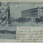 DP Türkei - 20 P. a. 10 Pfg. Krone/Adler, AK/Mondscheinlitho Contstantinopel1898