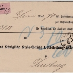 DR - Berlin C1 1878, Auslagenbrief (Zettel/Ortsdruck) Börsen-Zeitung n. Duisburg