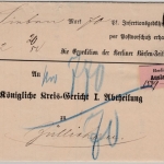 DR - Berlin C1 1875 Auslagenbrief (Zettel/Ortsdruck) Börsen-Zeitung n. Züllichau