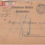 DR - Mülheim Styrum 1915, Einschreibebrief/protestierter Wechsel n. Bielefeld