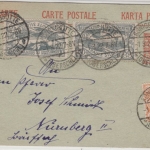 Oberschlesien - 10 Pfg. GA-Karte+Zusatz Königshütte - Nürnberg 1.3.22