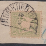 Bayern - 1 Kr. Wappen gez. Pracht-Briefstück HKS Homburg Pfalz 15/5