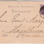 DR - Freiburg (Breisgau) 1890, KOS a. 5 Pfg. Karte n. Hügelheim
