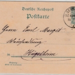 DR - Gersbach (Bz. Konstanz) 1892, KOS a. 5 Pfg. GA-Karte n. Hügelheim
