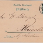 DR - Zell (Wiesenthal) 1892, KOS 5 Pfg. GA-Karte nach Hügelheim