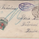 DR - 15 Pfg. Germania Brief i.d. SCHWEIZ Nachporto Konstanz - Rütschwil 1918