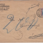 DR - 2 M. Germania, Brief Nachporto Mülheim (Ruhr) - Duisburg 1922