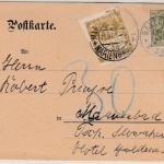 DR - 60 Pfg. Germania, Karte n. TSCHECHIEN Nachporto Salzdahlum - Marienbad 1921