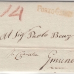 Lombardei & Venetien - Portogruaro (1831) roter L1 a. Brief n. Gmund (Gmünd)