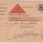 DR-Infla - 90 Pfg. By-Abschied/DR Dienst Nachnahmekarte Geisenfeld Vohburg 1921