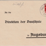 DR-Infla - 50 Pfg. By-Abschied/DR Drucksache Dillingen 1922 Gefallenenmeldung