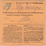 DR-Infla - 2 1/2 M. By-Abschied/DR Paketkarte Wolnzach Fürth 1920