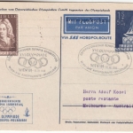 Österreich 1 S. OlympiadePrivat-GA Postkarte Sonderflug Wien Melbourne 1956