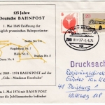 BRD Bahnpost Köln Hannover Zug 01837 Drucksache Schmuckumschlag 1974