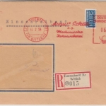 BRD 60 Pfg Absender-Freistempel + 20 Pfg. Posthorn Einschreibebrief Eisenschmitt