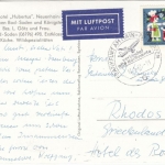 Berlin 40 Pfg. Wohlfahrt 1964 Luftpostkarte n. GRIECHENLAND Frankfurt a.M. 1965