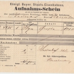 Bayern - Neuulm 1881 Güterexpedition Staatseisenbahn Frachtaufgabeschein