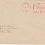 DR - Hamburg 1938 8 Pfg. Absenderfreistempel Adler Kraftwagen Ortsbrief