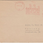DR - Hamburg 11 13.2.1934 3 Pfg. AFS Brunswig Mercedes Büromaschinen Drucksache