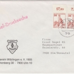 BRD - 35 Pfg. B&S waagr. Oberrandpaar Briefdrucksache Ulm 1983