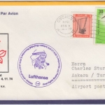 Iraq - 30 F. Storch u.a. Luftpostbrief LH 1st-Flug Baghdad - Ankara 1974