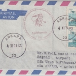 Türkei - 2x100 K Seekriegsschule Luftpostbrief LH 1st-Flug Ankara - Baghdad 1974