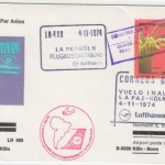 Bolivien - 5 P. Orchideen Luftpostbrief Lufthansa 1st-Flug La Paz - Köln 1974