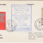 Marokko - 1 Dh. König Hassan II Luftpostbrief LH 1st-Flug Casablanca BRASILIEN