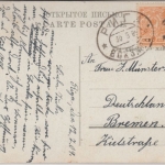Lettland Baltikum - Riga Theater Timmbrücke farb. Ansichtskarte gel. 1909 Latvia