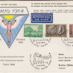 Griechenland - Tokio 1964 Olympiade Olympisches Feuer Sonder-Luftpostkarte n.