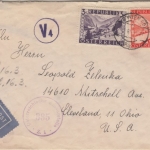 Österreich - 3 S. + 40g Landschaften Zensur Luftpostbrief n. USA Wien 1948 n.